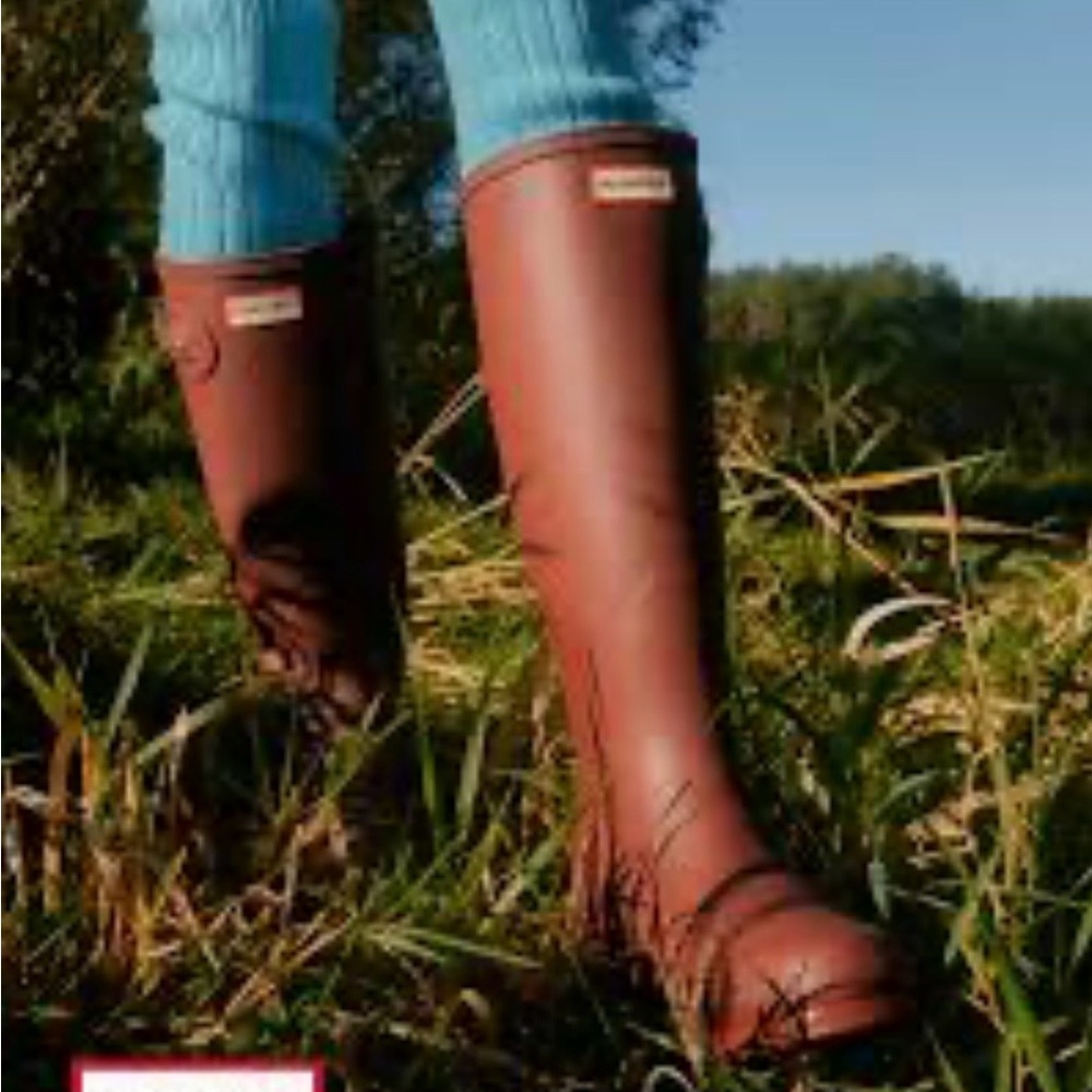 Hunter Tall Rust Brown Waterproof Rain Boots